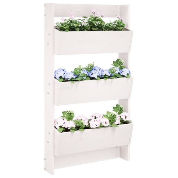 Plantenonline Plantenbak wandmontage 3-laags 60x18,5x110 cm grenenhout wit
