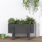 Plantenonline Plantenbak 62x30x38 cm massief grenenhout grijs