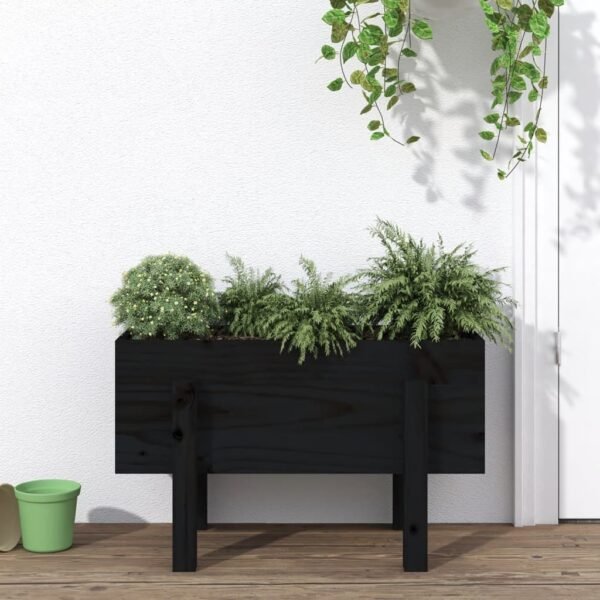 Plantenonline Plantenbak 62x30x38 cm massief grenenhout zwart