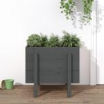 Plantenonline Plantenbak 62x50x57 cm massief grenenhout grijs