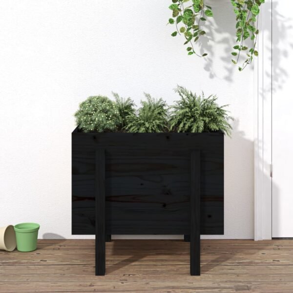 Plantenonline Plantenbak 62x50x57 cm massief grenenhout zwart