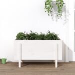 Plantenonline Plantenbak verhoogd 101x50x57 cm massief grenenhout wit