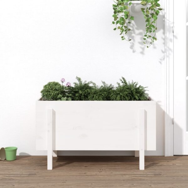 Plantenonline Plantenbak verhoogd 101x50x57 cm massief grenenhout wit