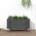 Plantenonline Plantenbak verhoogd 101x50x57 cm massief grenenhout grijs