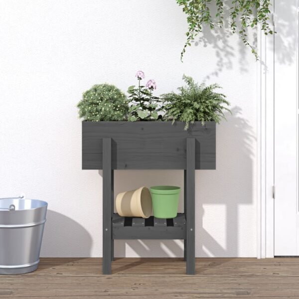 Plantenonline Plantenbak 62x30x69 cm massief grenenhout grijs