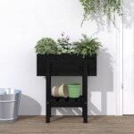 Plantenonline Plantenbak 62x30x69 cm massief grenenhout zwart