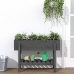 Plantenonline Plantenbak verhoogd 101x30x69 cm massief grenenhout grijs