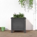 Plantenonline Plantenbak 40x40x39 cm massief grenenhout grijs