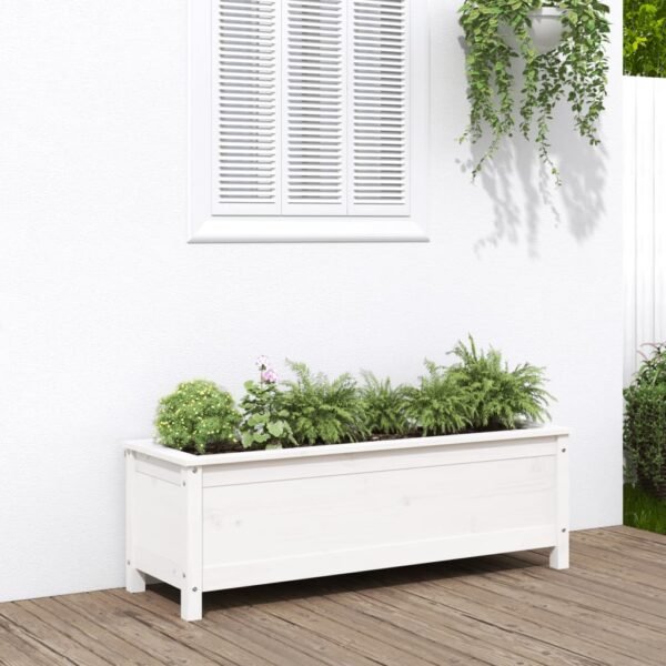 Plantenonline Plantenbak verhoogd 119,5x40x39 cm massief grenenhout wit