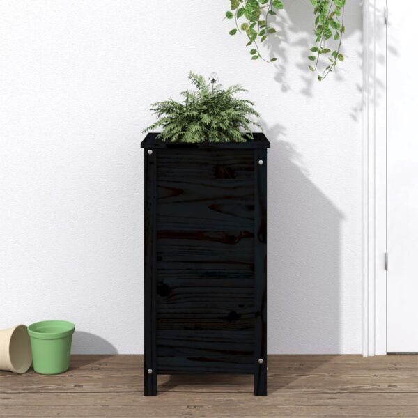 Plantenonline Plantenbak 40x40x78 cm massief grenenhout zwart