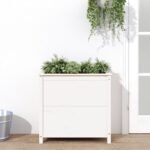Plantenonline Plantenbak 82,5x40x78 cm massief grenenhout wit