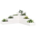 Plantenonline Plantenbak 4-laags 80,5x79x36 cm massief grenenhout wit