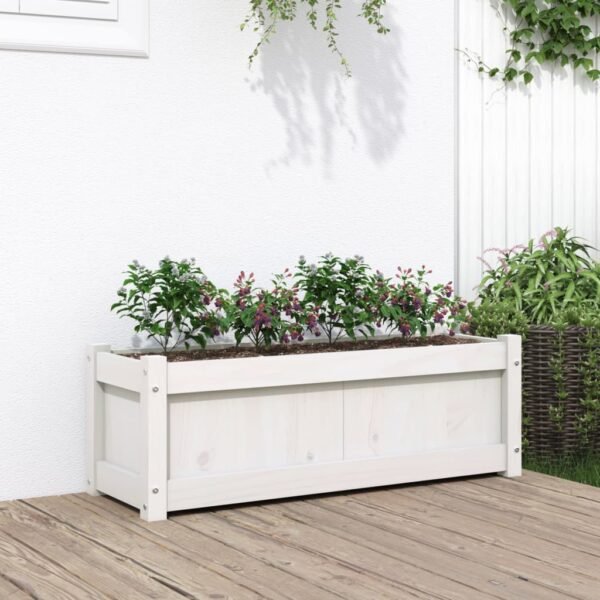 Plantenonline Plantenbak 90x31x31 cm massief grenenhout wit