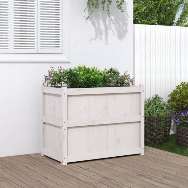 Plantenonline Plantenbak 90x50x70 cm massief grenenhout wit