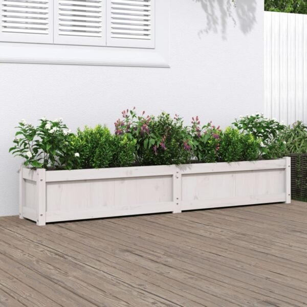 Plantenonline Plantenbak 180x31x31 cm massief grenenhout wit