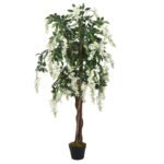Plantenonline Kunstplant wisteria 1260 bladeren 180 cm groen en wit