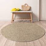 Plantenonline Vloerkleed ZIZUR binnen en buiten Ø 200 cm jute look