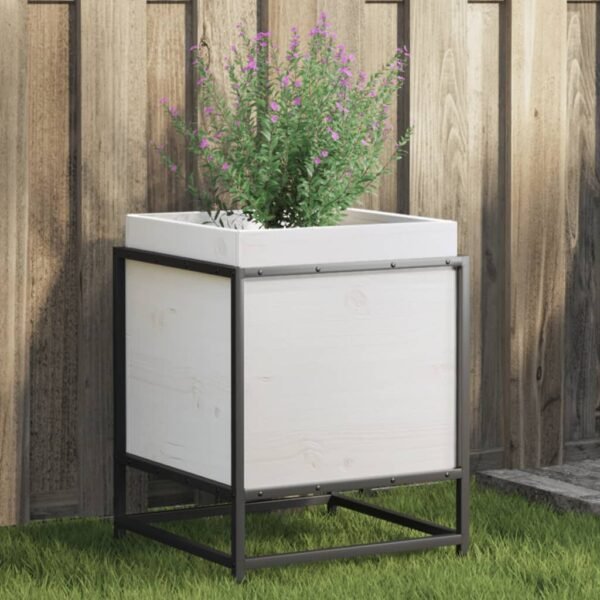 Plantenonline Plantenbak 40x40x50 cm massief grenenhout wit