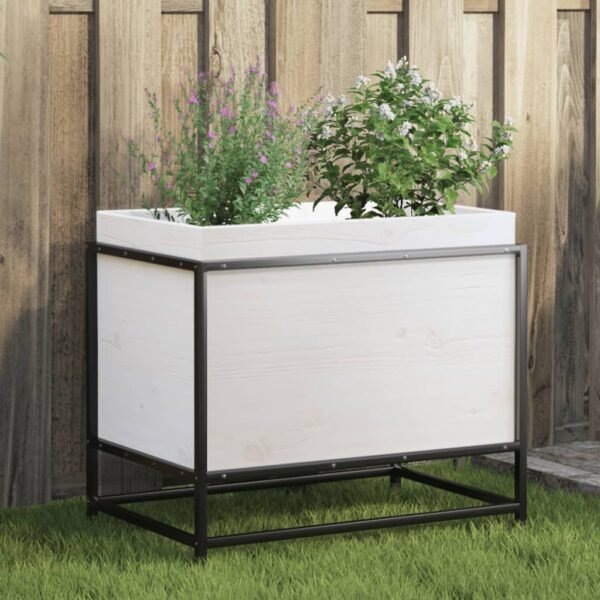 Plantenonline Plantenbak 60x40x50 cm massief grenenhout wit