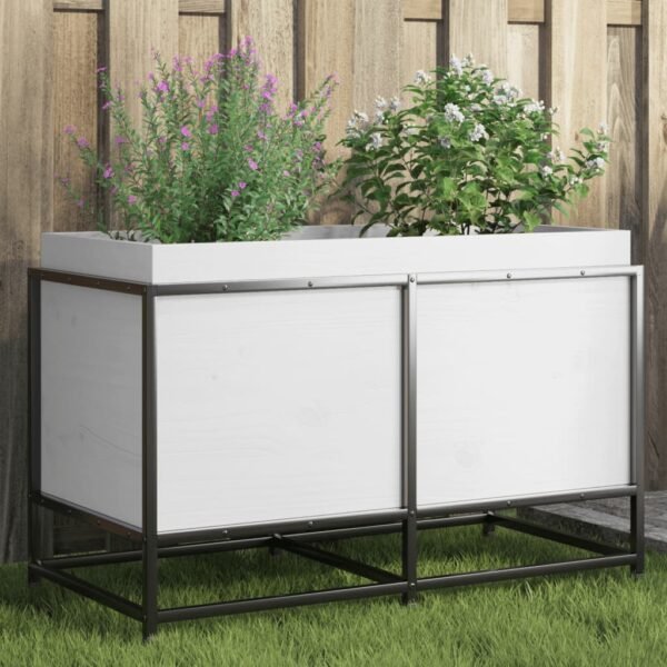 Plantenonline Plantenbak 80x40x50 cm massief grenenhout wit