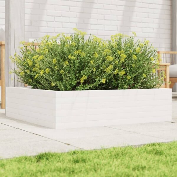 Plantenonline Plantenbak 90x90x23 cm massief grenenhout wit