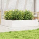 Plantenonline Plantenbak 110x110x23 cm massief grenenhout wit