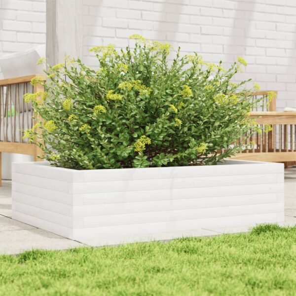 Plantenonline Plantenbak 90x60x23 cm massief grenenhout wit