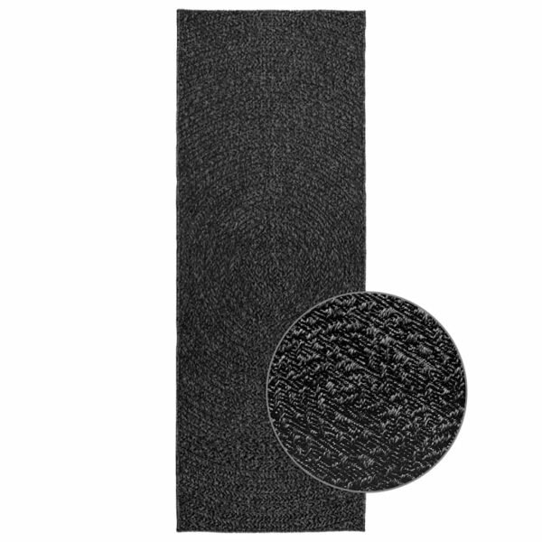 Plantenonline Vloerkleed ZIZUR binnen en buiten 80x200 cm jute look antraciet