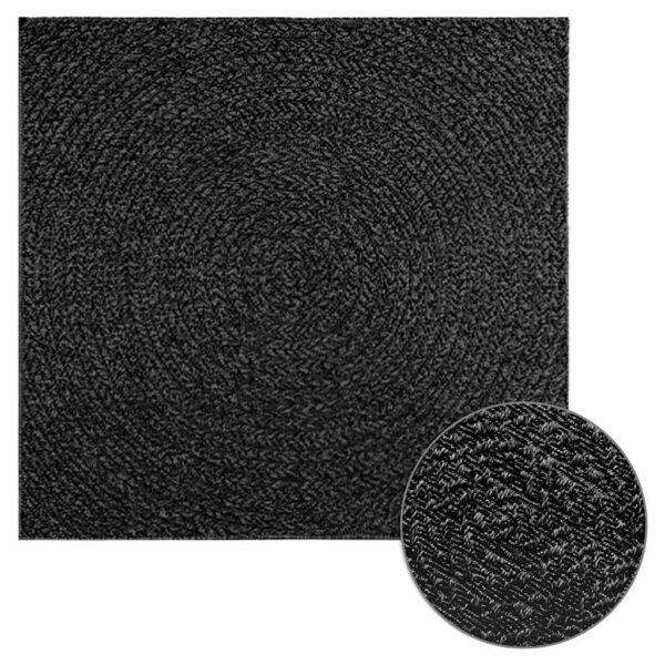 Plantenonline Vloerkleed ZIZUR binnen en buiten 120x120cm jute look antraciet