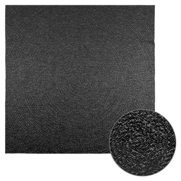 Plantenonline Vloerkleed ZIZUR binnen en buiten 200x200cm jute look antraciet