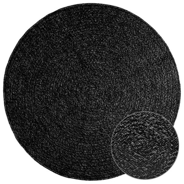Plantenonline Vloerkleed ZIZUR binnen en buiten Ø 120 cm jute look antraciet
