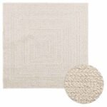 Plantenonline Vloerkleed ZIZUR room binnen en buiten 120x120 cm jute look