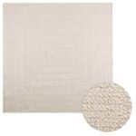 Plantenonline Vloerkleed ZIZUR room binnen en buiten 200x200 cm jute look