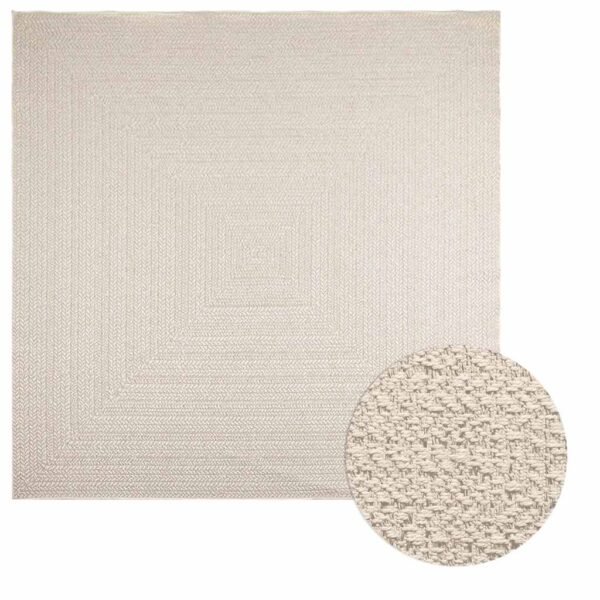 Plantenonline Vloerkleed ZIZUR room binnen en buiten 240x240 cm jute look