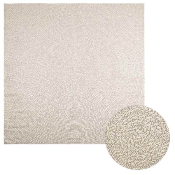 Plantenonline Vloerkleed ZIZUR room binnen en buiten 240x240 cm jute look
