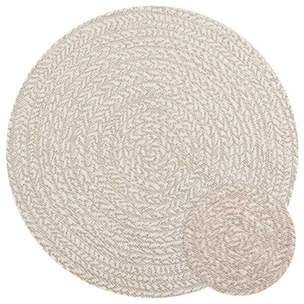 Plantenonline Vloerkleed ZIZUR crème binnen en buiten Ø 90 cm jute look