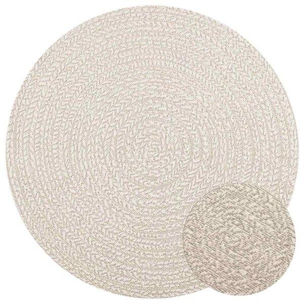 Plantenonline Vloerkleed ZIZUR crème binnen en buiten Ø 120 cm jute look