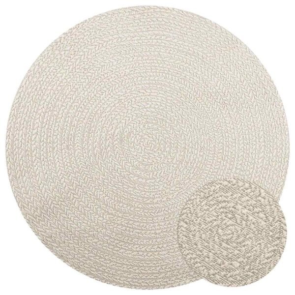 Plantenonline Vloerkleed ZIZUR crème binnen en buiten Ø 160 cm jute look