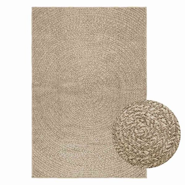 Plantenonline Vloerkleed ZIZUR beige binnen en buiten 120x170 cm jute look