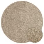 Plantenonline Vloerkleed ZIZUR beige binnen en buiten Ø 90 cm jute look