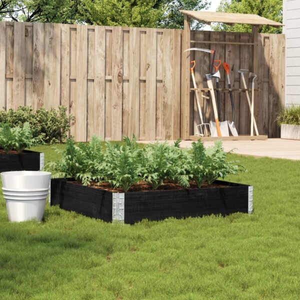 Plantenonline Plantenbak 100x100 cm massief grenenhout zwart