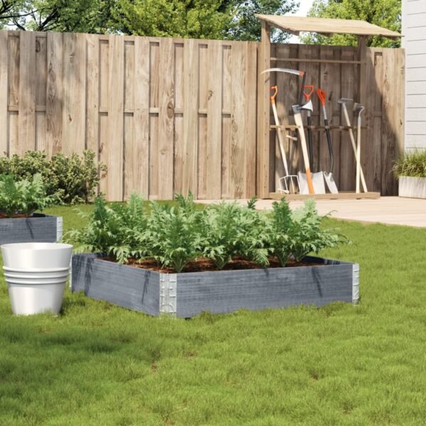 Plantenonline Plantenbak 100x100 cm massief grenenhout grijs