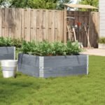 Plantenonline Plantenbak 100x100 cm massief grenenhout grijs