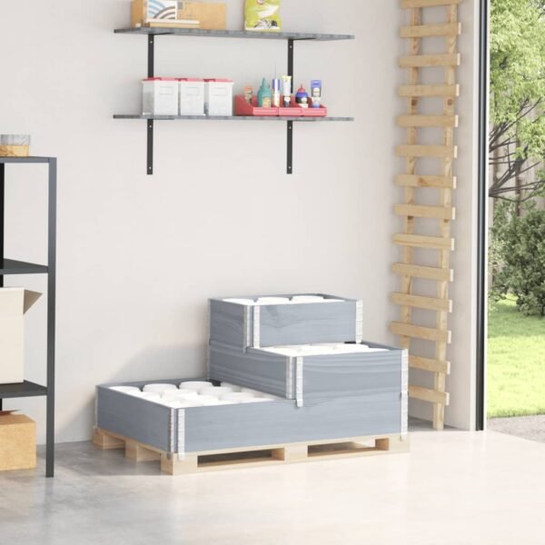 Plantenonline Verhoogde plantenbak 3-laags 120x80 cm massief grenenhout grijs