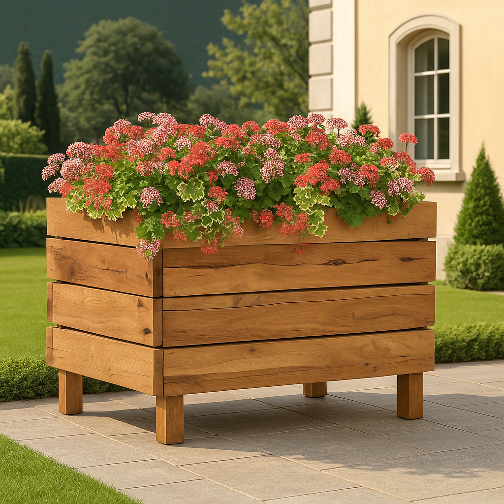 Plantenonline Plantenbak verhoogd 50x40x38 cm gerecycled teakhout en staal
